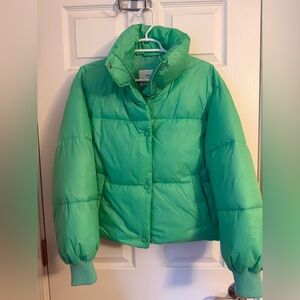 American Eagle Outfitters Women’s Bright Green Puffer Jacket